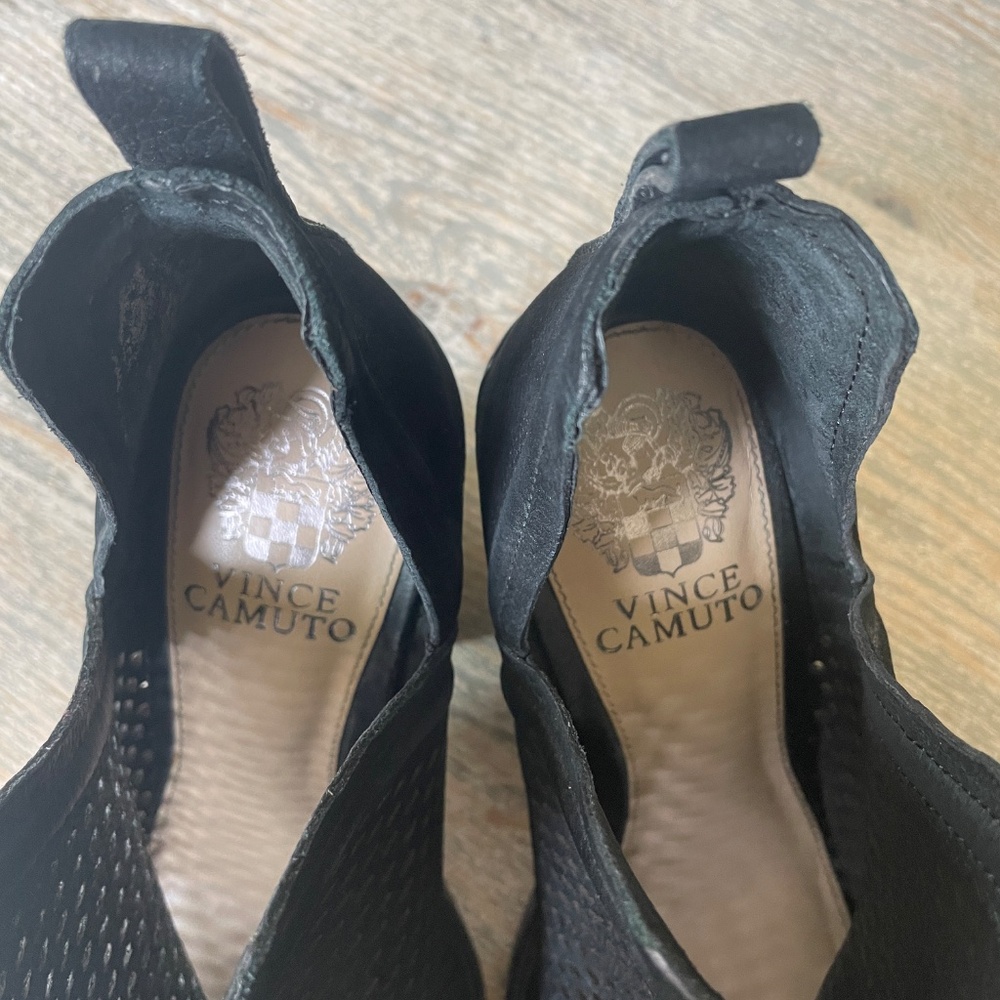 Vince Camuto Black Perforated Open Toe Bootie - image 6